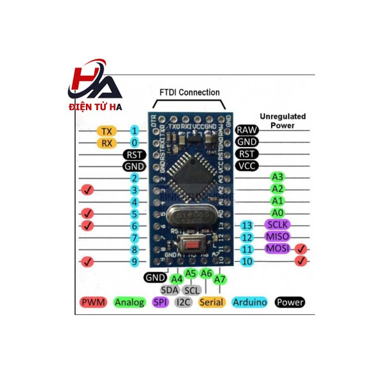 Arduino Pro Mini 5V 16Mhz - Linh Kiện Điện Tử Ha - Đà Nẵng